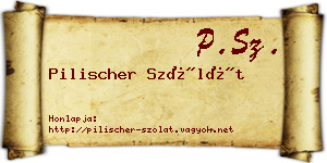 Pilischer Szólát névjegykártya